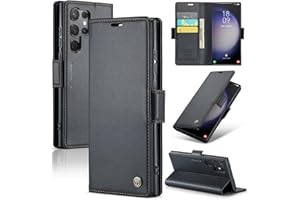 SINIANL Samsung Galaxy S23 Ultra Wallet Case with RFID Blocking, Samsung S23 Ultra Case Wallet for Women Men Card Holder Magnetic Clasp Kickstand Leather Book Folio Case for Galaxy S23 Ultra Black
