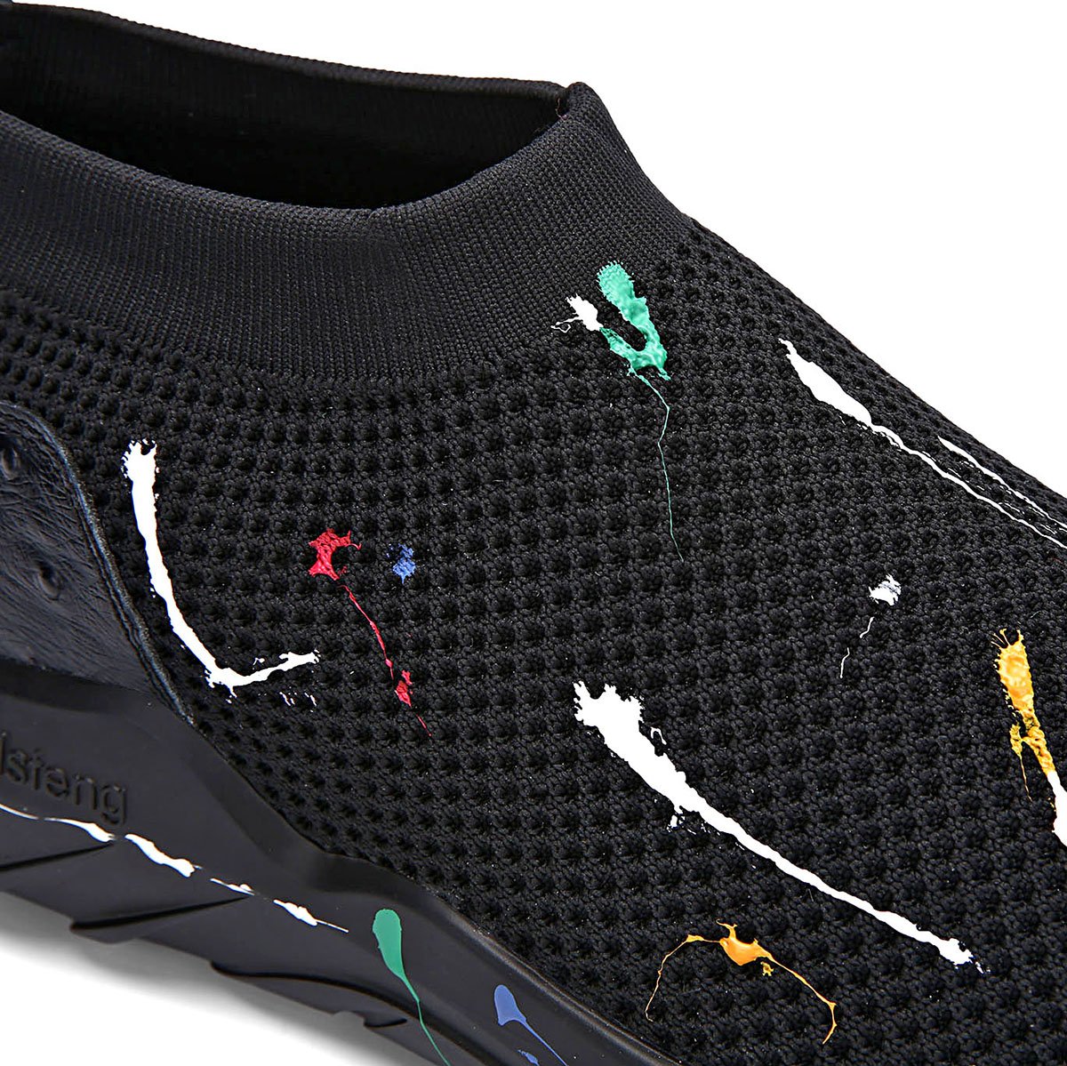 Soulsfeng Men’s Mesh PU Fashion Sneakers Breathable Lightweight Casual Sports Shoes Black (8 B(M) US=EUR39=UK5.5, PH-Black)