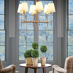 DKTIE Marble Pattern Privacy Window Film with