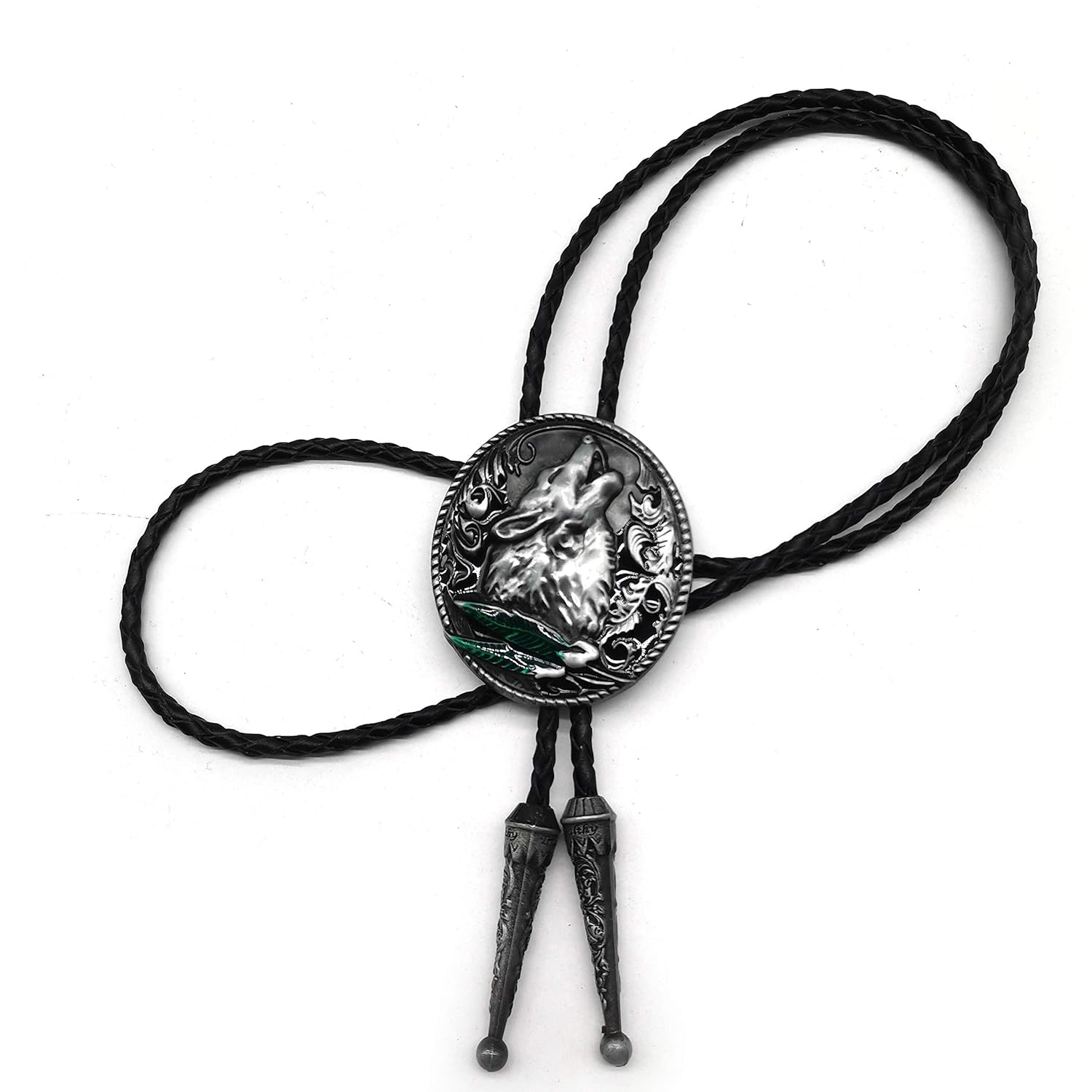 Buy Howling Wolf Bolo Tie For Man Cowboy Native American Leather