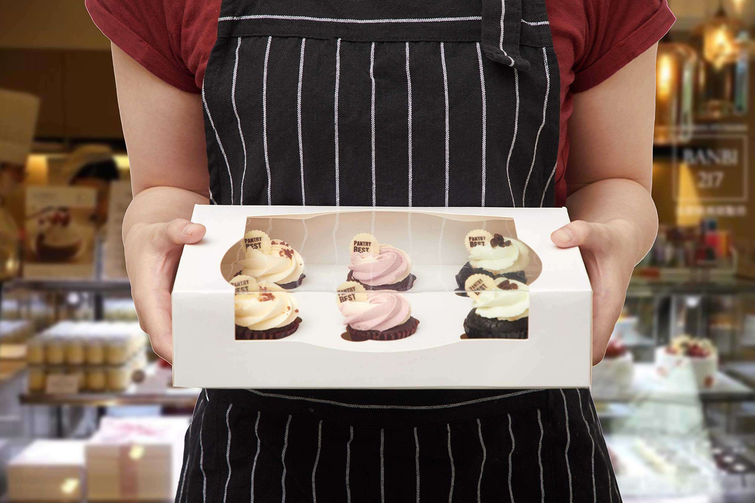 Yotruth White Mini Cupcake boxes 6 Slot 10\