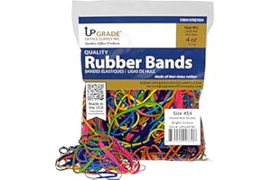 UPGRADE OFFICE SUPPLY INC Upgrade Rubber Bands, Assorted Sizes & Bright Colors, Non-Latex, 1/4 lb Bag, USA