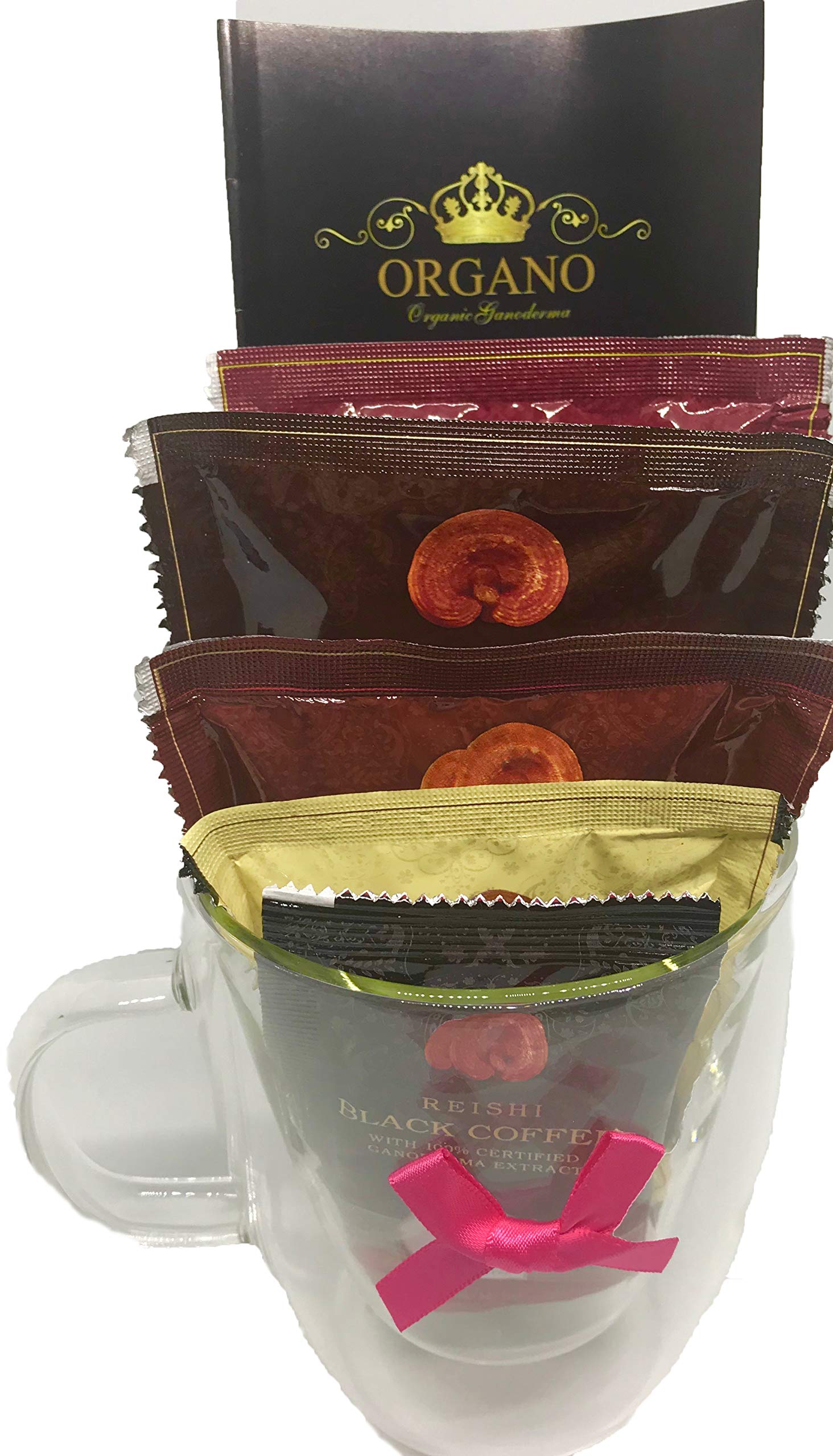 Healthy Coffee Gift : Coffee Cup With Organic Ganoderma Coffee Set of Black , Latte , Mocha , Cappuccino , Hot Chocolate