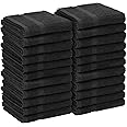 Utopia Towels Cotton Salon Towels - Gym Towel - Hand Towel - (24-Pack, Black) - 16 inches x 27 inches - Not Bleach Proof - Ri