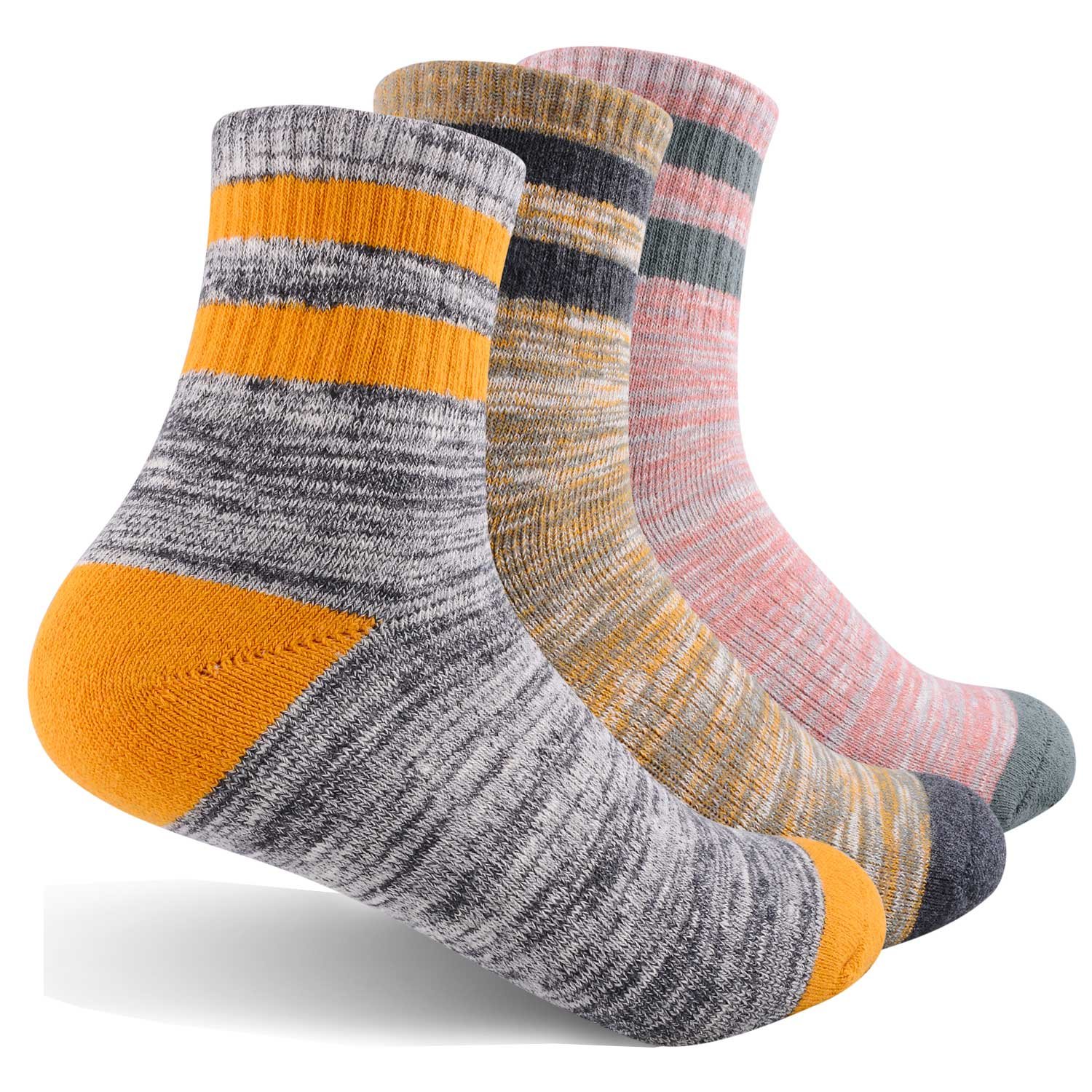 FEIDEER Women's Hiking Walking Socks, Multi-pack Outdoor Recreation Socks Wicking Cushion Crew Socks (UKWS18103-L)