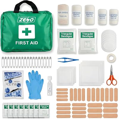ZENO 90 Piece First Aid Kit Home Office Emergency Eyewash Ice Packs Blanket