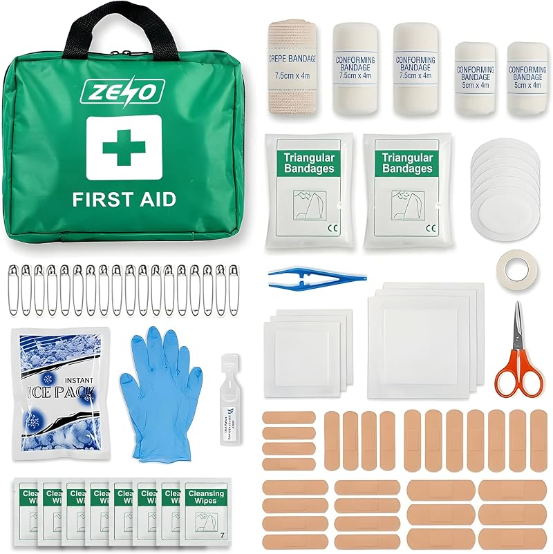 ZENO 90 Piece First Aid Kit Home Office Emergency Eyewash Ice Packs Blanket