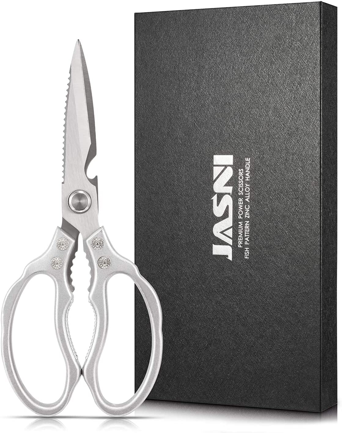 Multi Purpose Poultry Shears,Stainless Steel Kitchen Scissors Heavy Duty Kitchen Shears for Cutting Chicken,Meat,Fish,Vegetable, BBQ,Seafood,Open Jars and Nut Cracker and Super Sharp(with Gadgets)