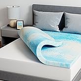 Novilla King Memory Foam Mattress Topper 2 Inch, Cooling Gel Infused, Ventilated Pressure Relief Pad, Soft Comfort for Sofa, RV, Camper, Dorm Room