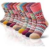SEVENS Women Wool Socks for Winter, Vintage Winter Socks Thick Cozy Knit Wool Socks for Women (A- 10 Pairs)
