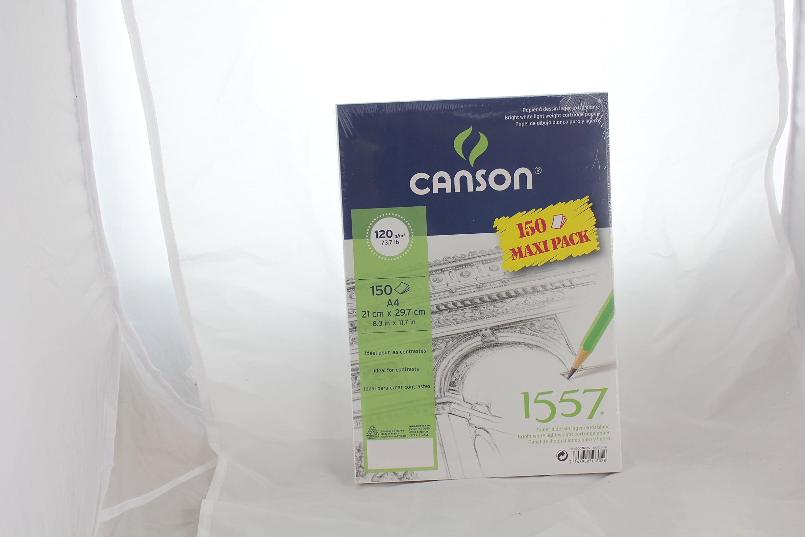Canson A4 1557 drawing paper pack, 150 sheets, 120gsm