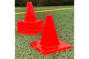LVL10 SPORTS LVL10 Pro Training Cones - 6" Soccer Training Cones for Sports - for Basketball, Football, Basketball and Agility Drills - Soccer Field Markers That Won't Crack, Slide or Fly