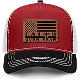 Jesus Hat Christian Gifts for Men American Flag Hats Faith Over Fear Hat Fathers Day Christmas Birthday Gifts for Friend