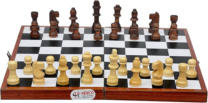Henco Chess Board Set,KINGDOM 40 cm x 40 cm x 5 cm (33 Pieces)