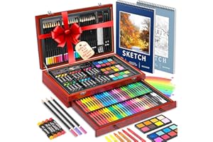 Hapikalor 156-Pack Art Kit Drawing Set with 2 Sketch Book, Crayons, Colored Pencils, Arts and Crafts Art Supplies for Girls Boys Ages 6-8 9-12 13 14 Year Old