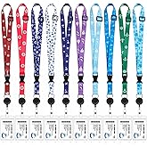 10 Sets Cruise Lanyards Retractable Carnival Cruise Lanyards with ID Holder Adjustable Length Lanyards with Detachable Badge Holder Clip for Cruise Ships Accessories(Fresh Style)