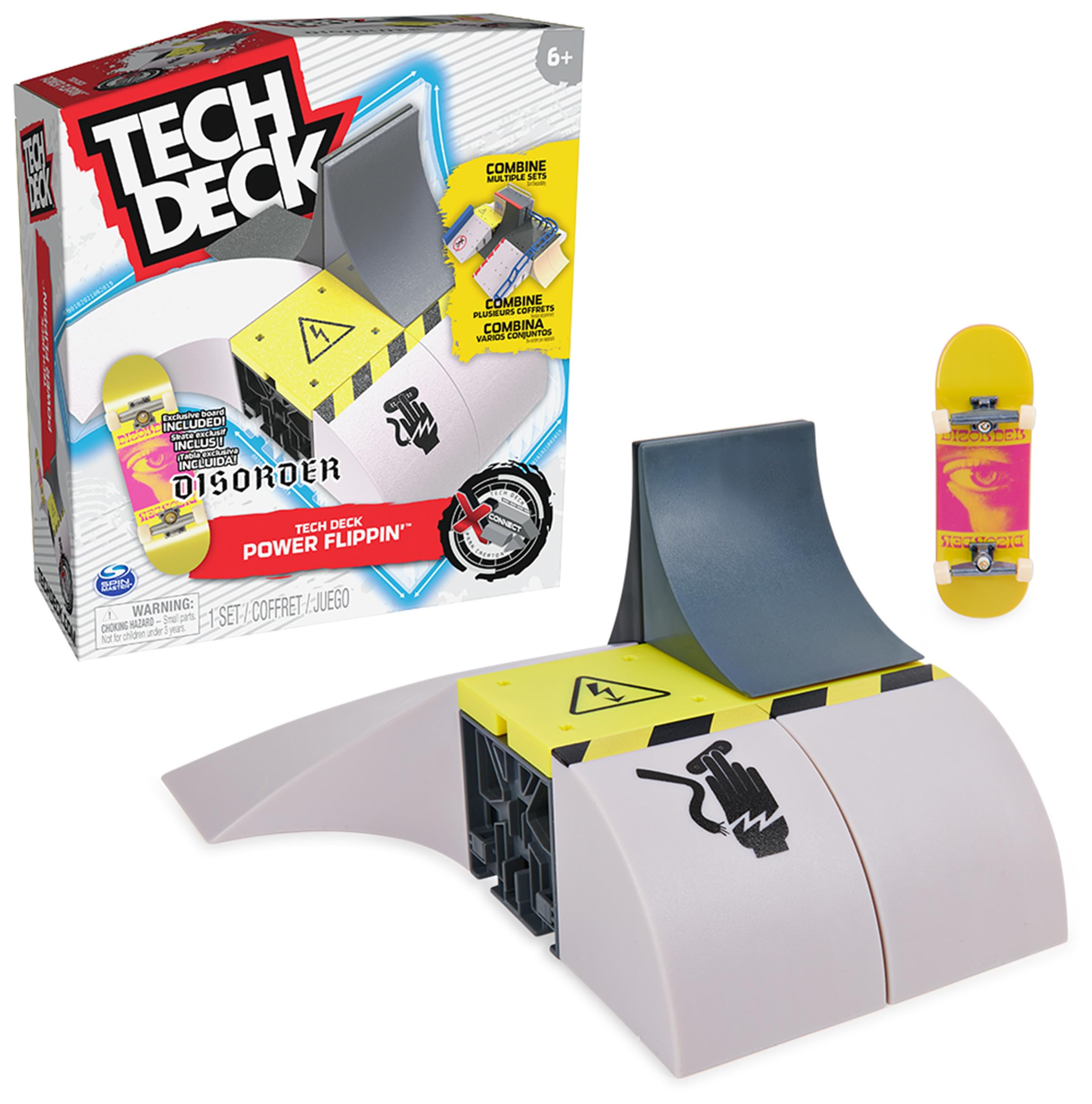 Tech Deck, Power Flippin, X-Connect Park Creator, Customisable and Buildable Ramp Set with Exclusive Fingerboard, Kids Toys for Boys and Girls Ages 6 and up