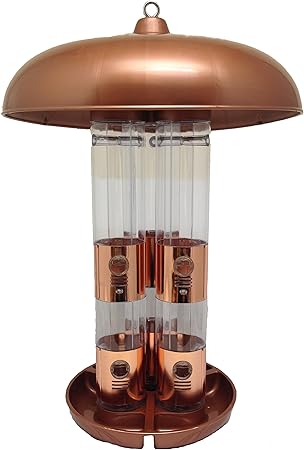 Amazon Com Jur Global Copper Triple Tube Bird Feeder Garden