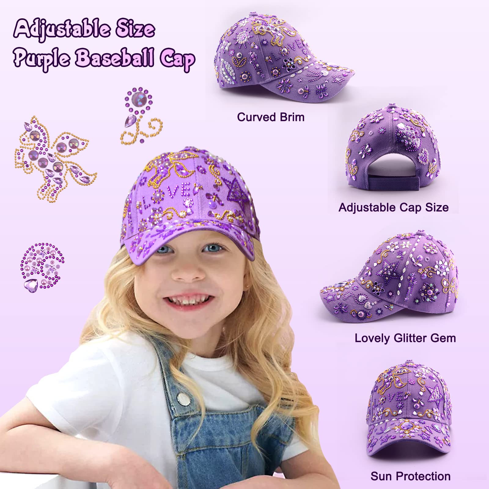 Coosilion Gifts for Kids 4 5 6 7 8 9 10 12 Years Old-Decorate Your Own Water Bottle Baseball Cap with Cute Stickers, Birthday Gifts for Girls, DIY Arts & Crafts, School Supplies for Girls
