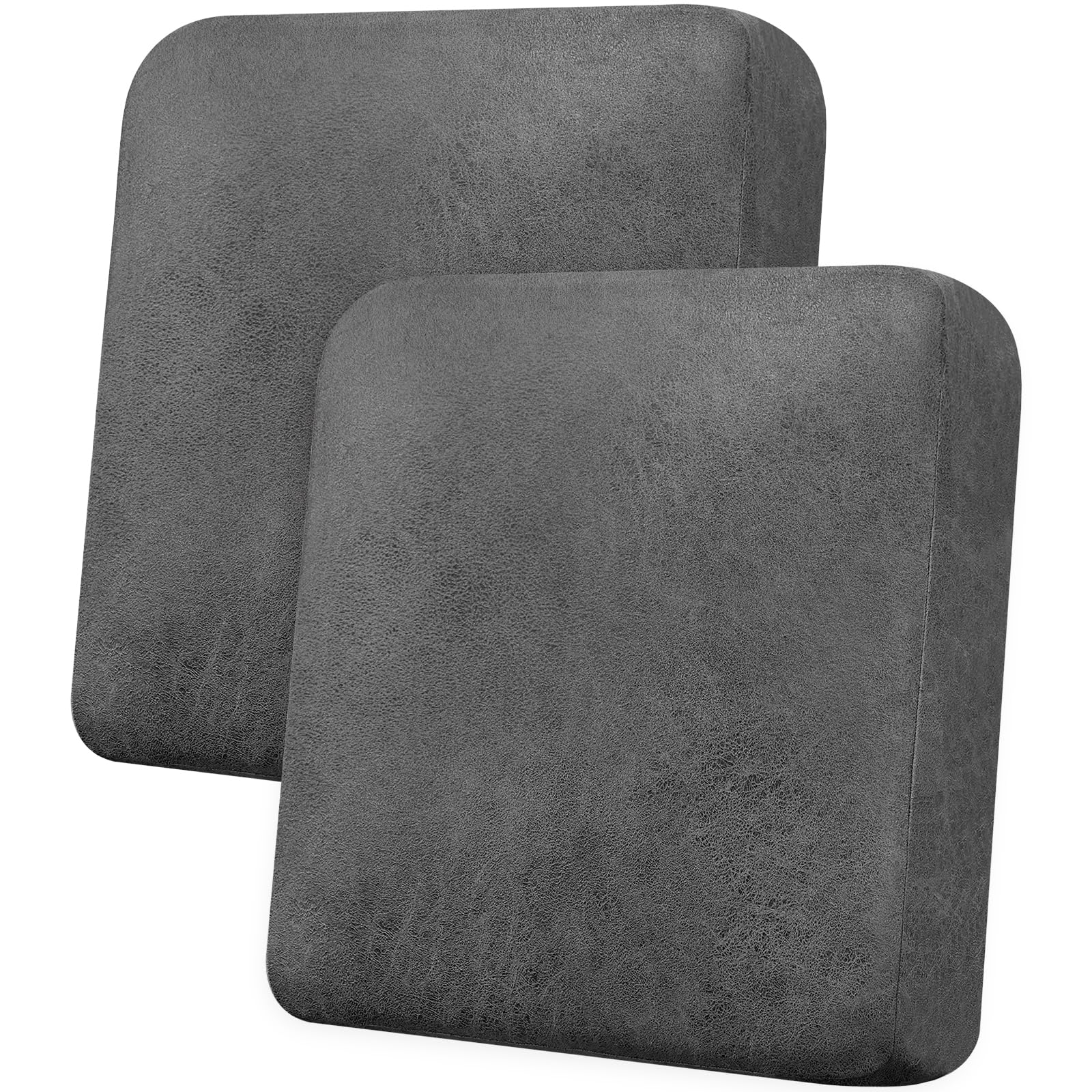 Photo 1 of Imnopqr Loveseat Cushion Covers Leather-Look 2PC Stretch Love Seat Slipcover Sets for Living Room Individual Couch Seat Protector, Pet-Friendly, Non-Slip, Easy Fit - Grey