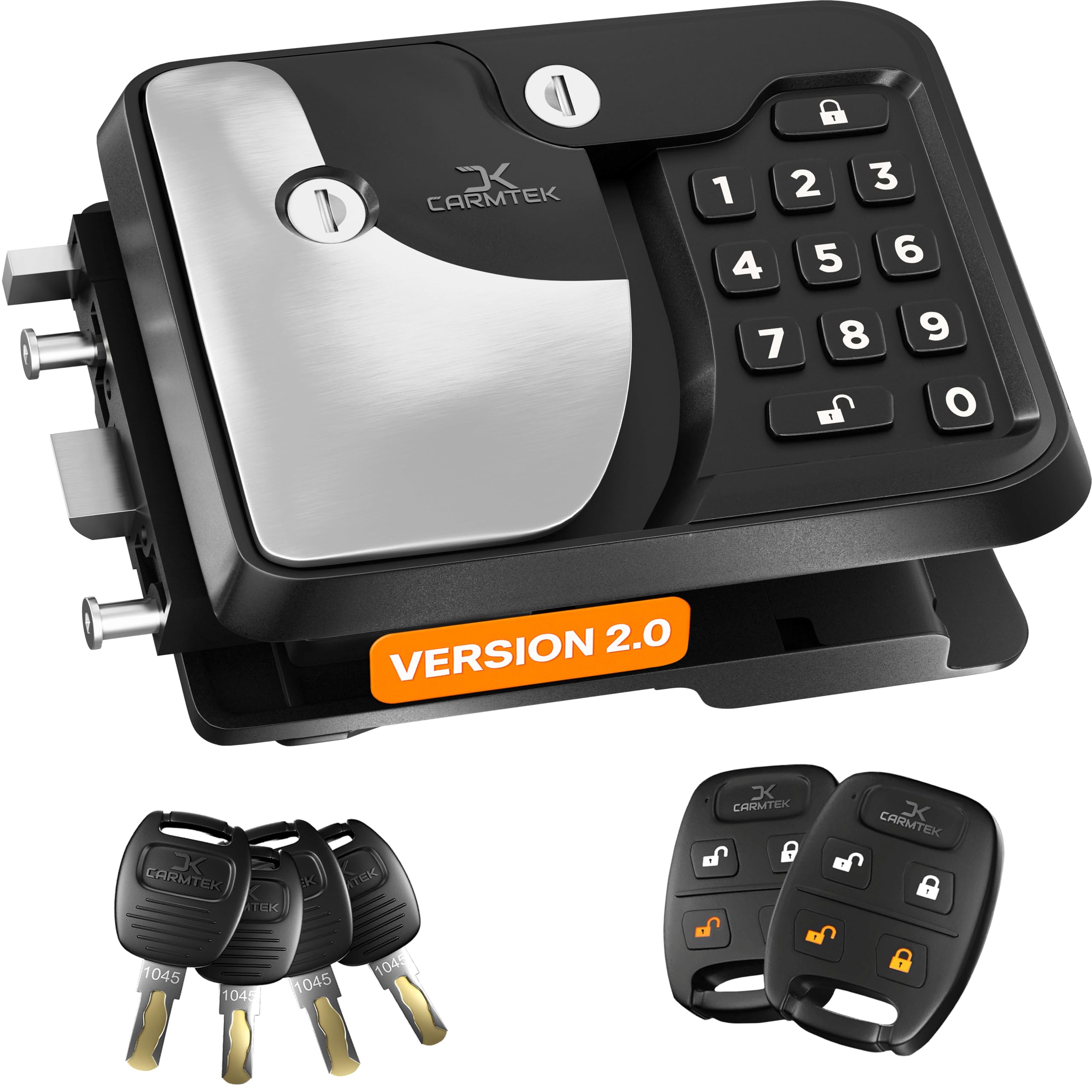 Photo 1 of TripDefender V2.0 | RV Keyless Entry Lock for Class C/A Motorhomes | Secure RV Door Lock Keyless Entry w/ 2 Inside Latches | Class C Door Lock Replacement w/ 2 Fobs, 4 Keys | Fit 3.5" x 4.5" Lock Hole