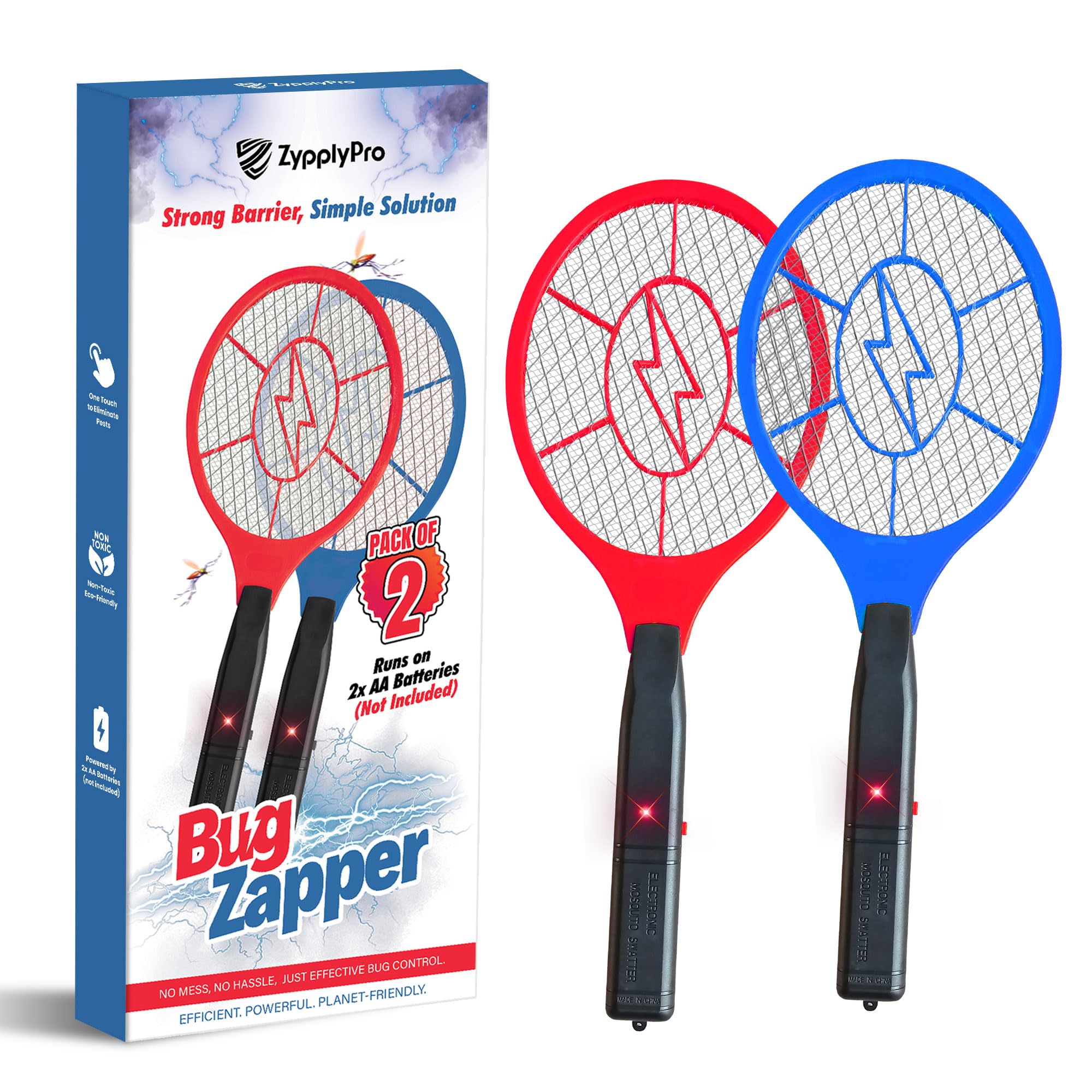 Photo 1 of *ONLY 1 IS FUNCTIONAL** ZypplyPro® Electric Fly Swatter - Bug Zapper Racket with Protective net Layer – Fly Zapper for Indoor & Outdoor Use, Pest Control Mosquito Zapper and Insect Catcher Racket for Home and Patio