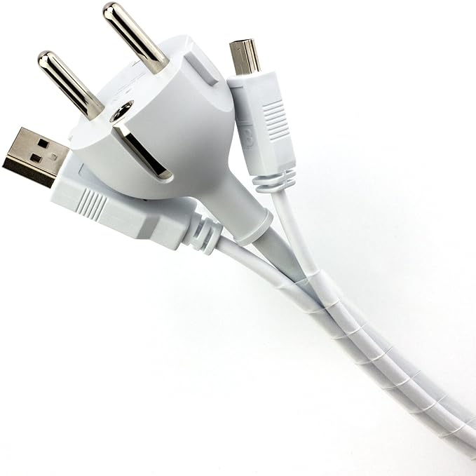 Purovi® Organizador de Cables en Espiral | Longitud 10 m | Diámetro 6-60 mm | Transparente