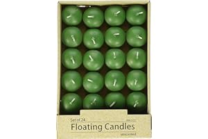 Zest Candle 24-Piece Floating Candles, 1.75-Inch, Hunter Green