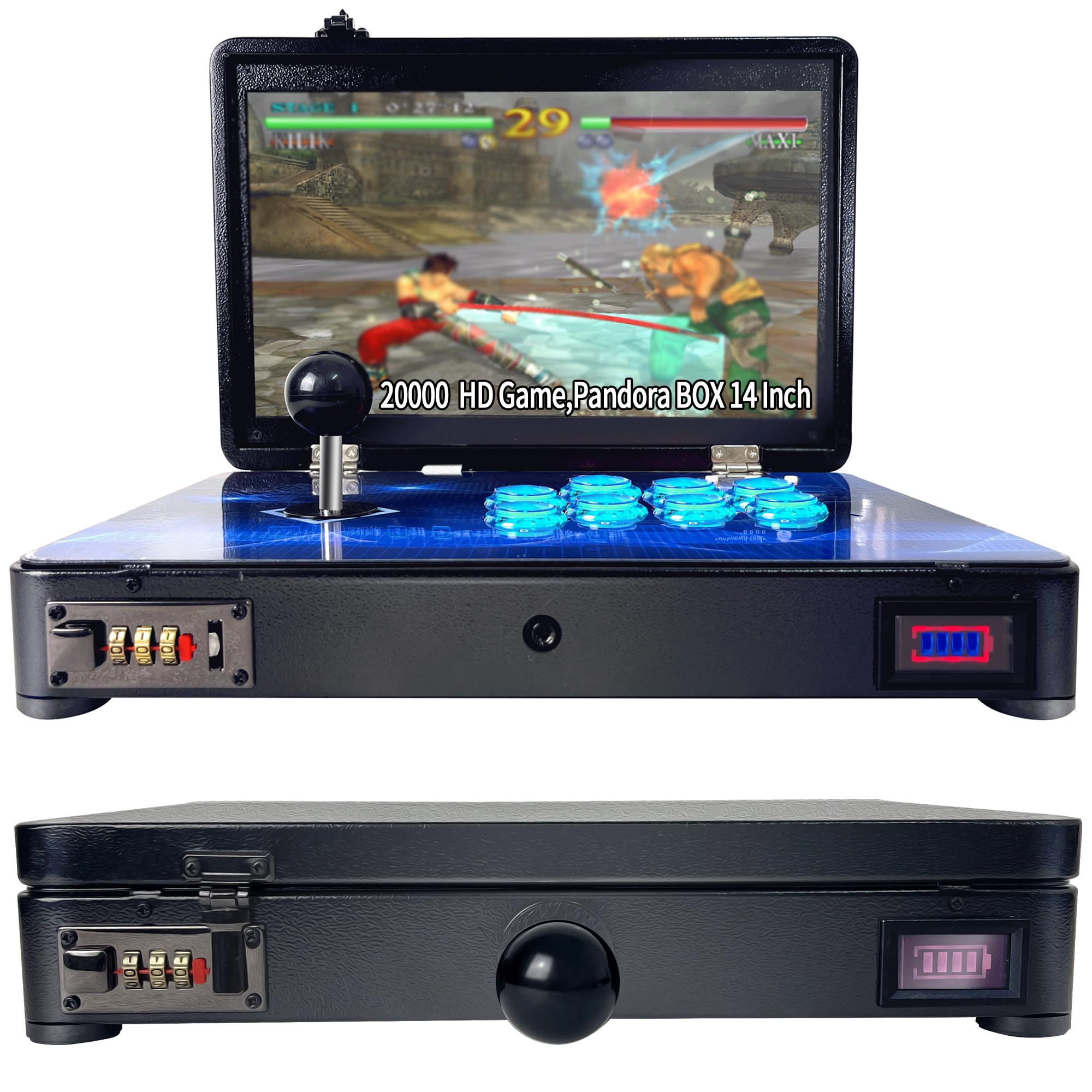 Photo 1 of WYGaming Pandora Arcade Portable Retro Video Game Player Built-in 20000+ Classic Games 14 inch LED Integrated Recreation Arcade Emulator Console Compatible with FBA/N64/Arcade/MAME