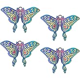 SUNNYCLUE 1 Box 20Pcs Butterfly Charms Gothic Style Moth Large Butterflies Rainbow Color Wings Big Wing Charm Moon Phase Crescent Colorful Animal Pendants for Jewelry Making DIY Craft