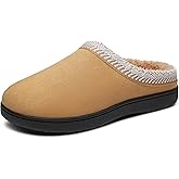 MIXIN Womens House Slippers Comfy Warm Fur Lined Memory Foam Bedroom Shoes with Anti-Slip Rubber Sole Indoor Outdoor