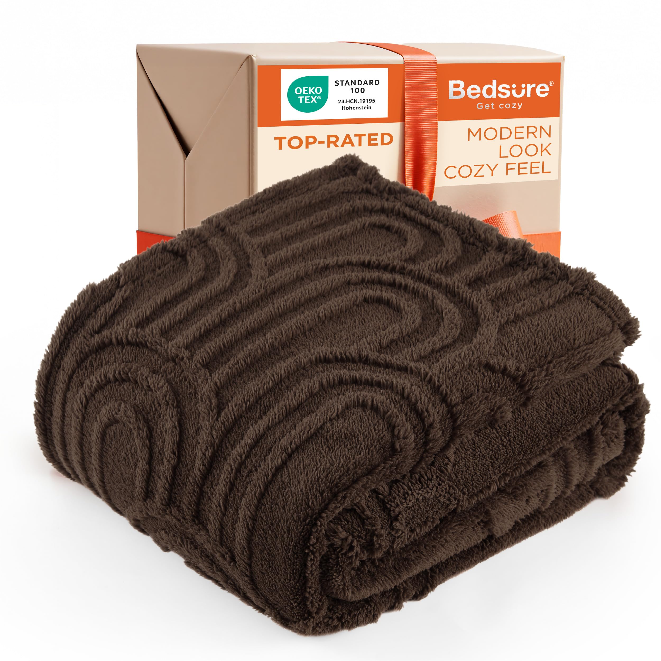 Photo 1 of Bedsure GentleSoft Brown Throw Blanket for Couch - Super Soft & Cozy Summer Blankets for Women, Fluffy Fleece Throw for Girls, for Women, Ideal for Room, Home Decor, Dark Brown, 50x60 Inches