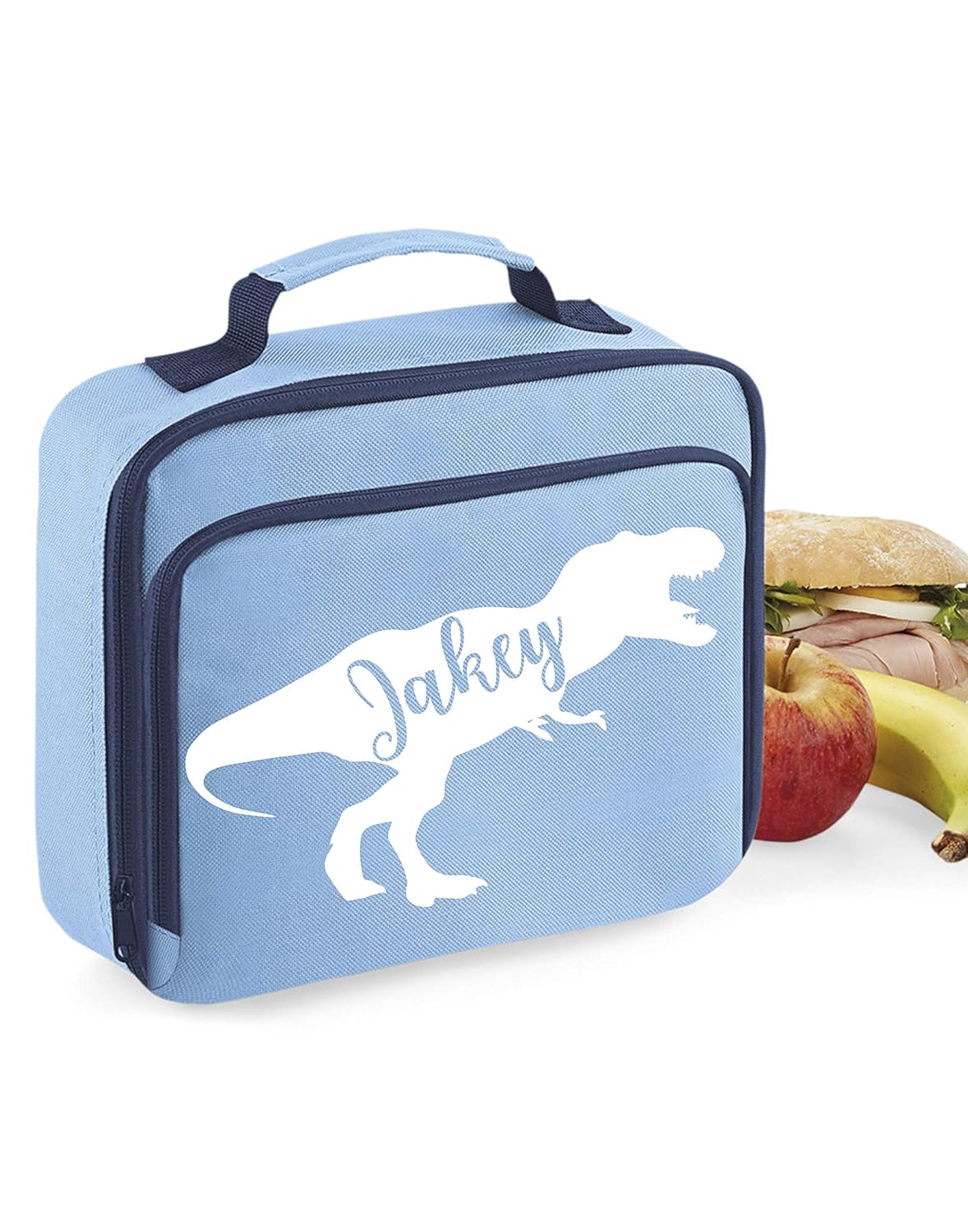 personalised dinosaur lunch bag