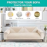 SHANNA Soft Chenille Sofa Cover L Shape 110x110cm White 1/2/3/4 Seater view 4