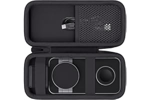 Baval for UEQ Foldable 3 in 1 Wireless Charging Station Hard Travel Case,Compatible with Magsafe Charger Stand(Black Case)
