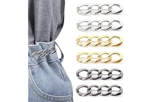 Pant Waist Tightener 6-Pack Adjustable Waist Clips for Jeans, Trousers, Skirts, 6x1.2cm, Gold, Silver, Black, Durable & Reusa