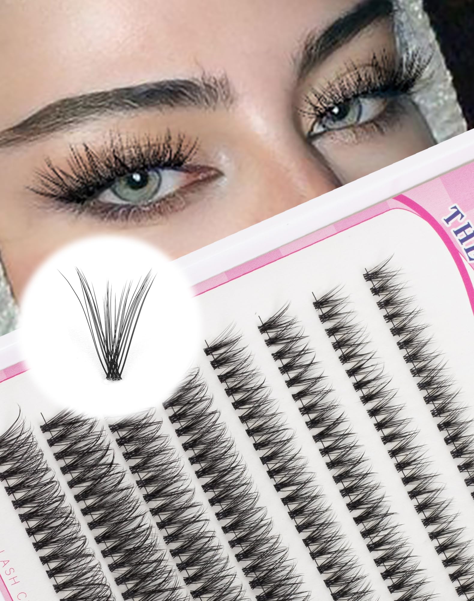 Jiocolor Fluffy Lash Clusters - Wispy Natural Individual Lashes, Manga Volume Eyelash Extensions C Curl (8mm-14mm) — image 1