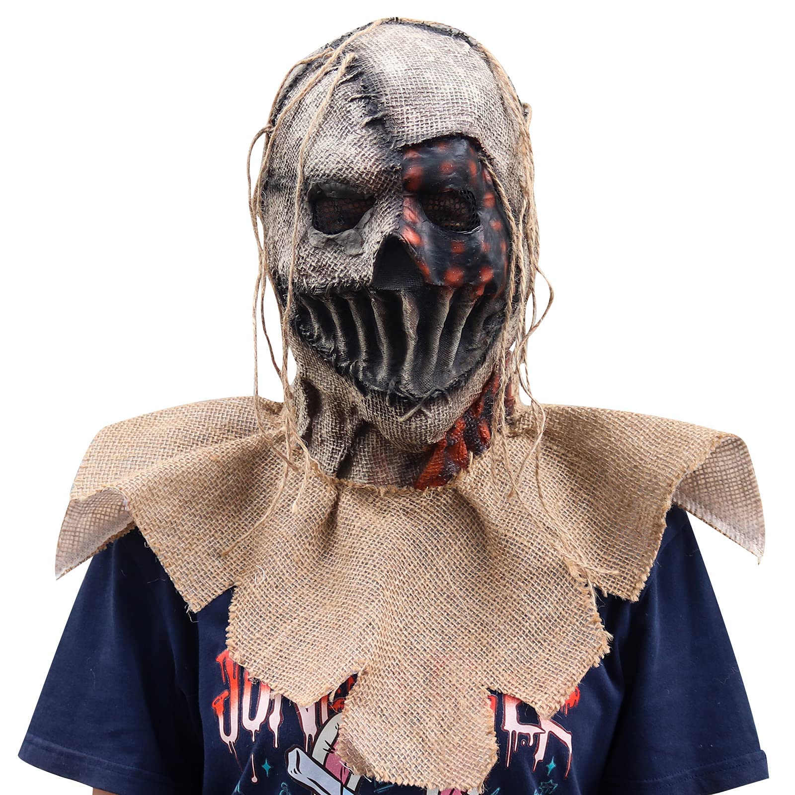 Infinity Gauntlet Scarecrow Clown Zombie Horror Full Head Latex Burlap Mask Creepy Evil Ugly Demon Realistic Scary Halloween Cosplay Mask Costume Pops for Adult