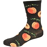 Hot Sox Womens Peaches Socks, Black, 1 Pair, Womens Shoe 4-10