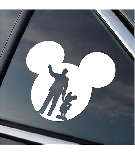 Car Window Decal Mickey Mouse Decal Sticker - White Vinyl Decal For ...