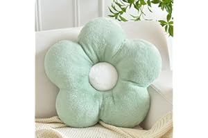ZCNYCLAM Flower Pillows, Soft Flower Shaped Pillow with Home Decorative for Couch Chair Bed,Flower Floor Throw Pillows for Adults Bedroom Living Room (Sage Green, 15 Inches)