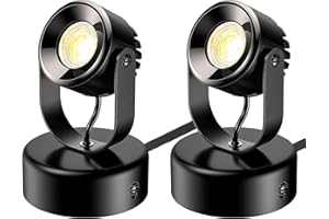 JIAQIYAN 2 Pack Spot Lights Indoor 15W High-Brightness Mini Spotlight Uplighting Led fot Plant Tree Indoor Decor Floor Accent Light Warm White Spotlight Lamp Accent Lighting LED Uplight,With 5.9 FT Plug Cord