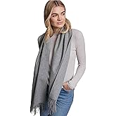 Alashan Cashmere Ultra-Fine Merino Wool and Cashmere Blend Woven Scarf -Luxe fabric-Lightweight- 72" x 12"