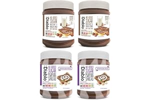 Diablo No Added Sugar Mix Spread - (2 x Hazelnut Chocolate Spread 350gr & 2 x Duo Hazelnut and White Chocolate Spread 350gr)
