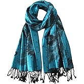 Nonakgado Reversible Paisley Pashmina Rave Scarf Shawl-Soft Silky Pashmina Wraps for Women Evening Dresses