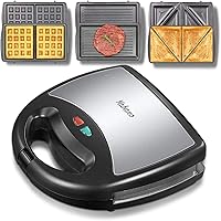 Yabano Sandwich Maker, Waffle Maker, Sandwich Grill, 3-in-1 Detachable Non-stick Coating, LED Indicator Lights, Cool…