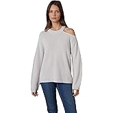 Velvet by Graham & Spencer Women's Elise Engineered Stitches Asymmetrical Cut-Out Sweater
