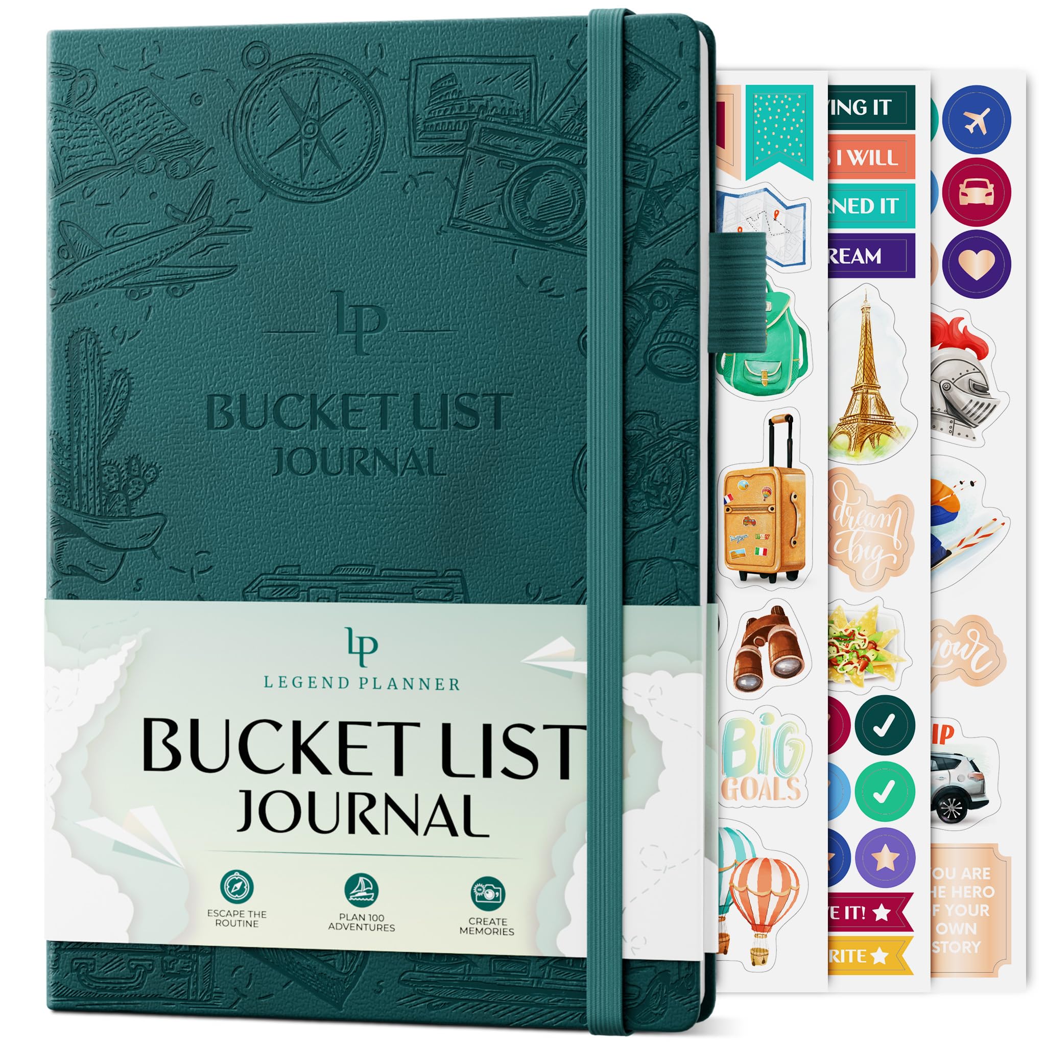 Legend Bucket List Journal – The Ultimate Notebook to Plan Adventures, Travels, Goals & Experiences – Bucketlist Book for Couples, A5 (Dark Teal)