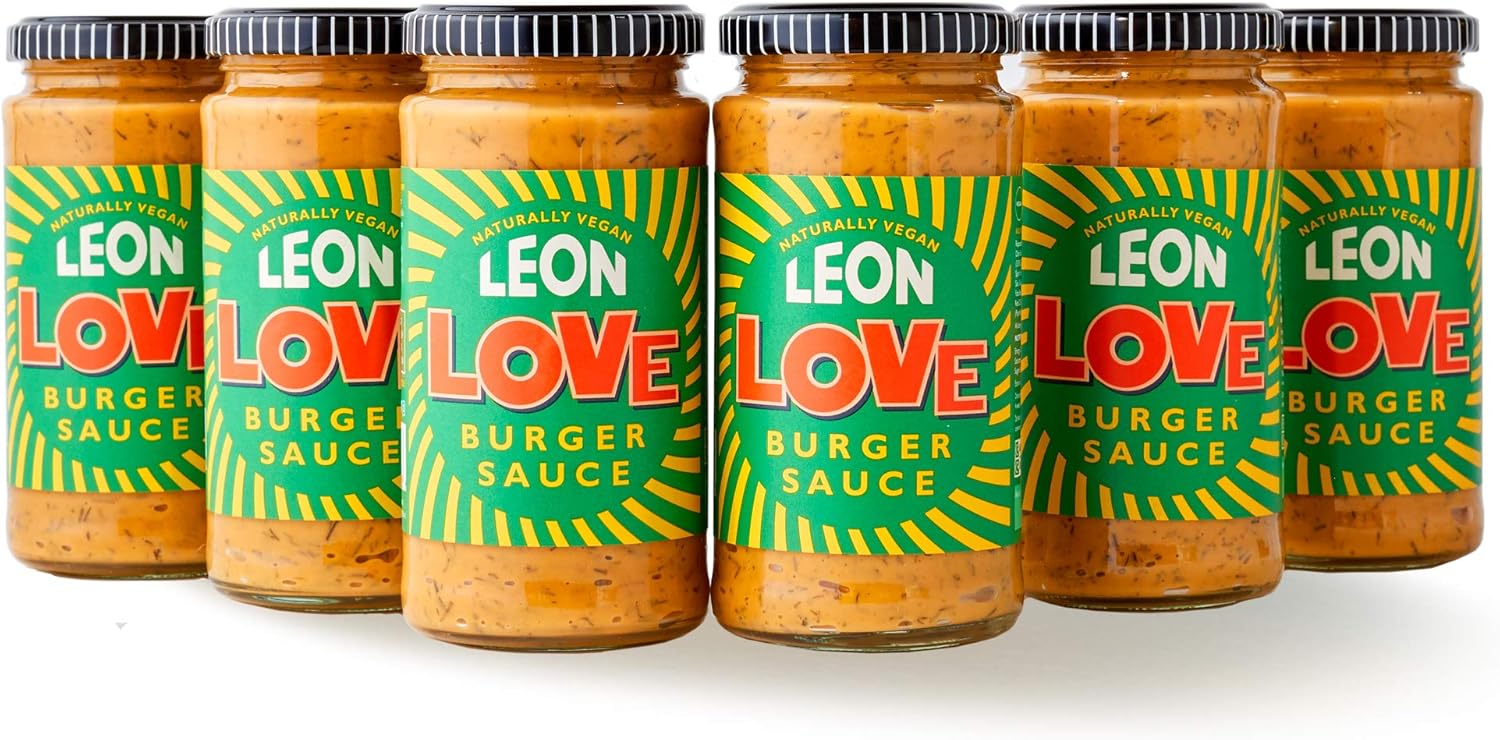 LEON Love Burger Sauce All Natural & Vegan 6 x 245g Jars Amazon