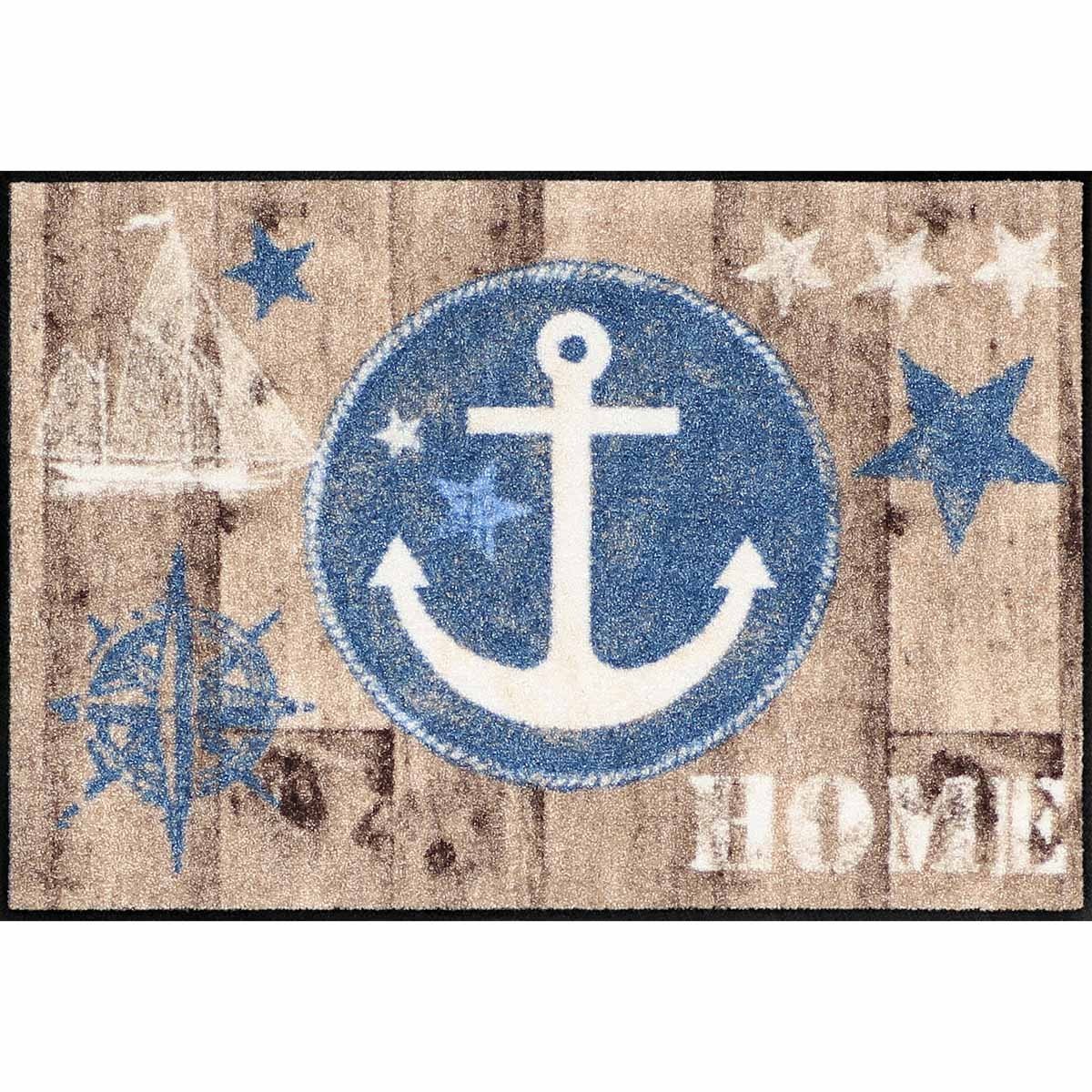Salonloewe Doormat Washable 50 x 75 cm Welcome Home Anchor Wood SLD1294 Mat